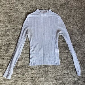 L'Academie Light Purple Sheer Long Sleeve Top
